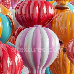 seamless Seamless 3D Inflated Balloon Vinyl Panels PBR Texture in Bright Multicolor texture 8k free download PBR
