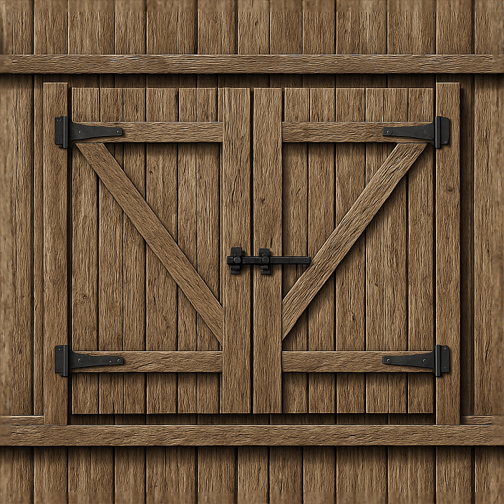 Wooden Gate Fence With Splintered Wood And Fence Shadow Effects seamless PBR texture preview