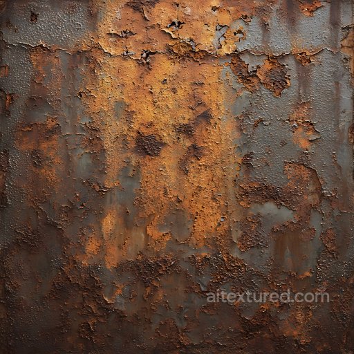 Rust Texture of Rusted Metal with Cracked and Peeling Paint seamless Rust PBR texture