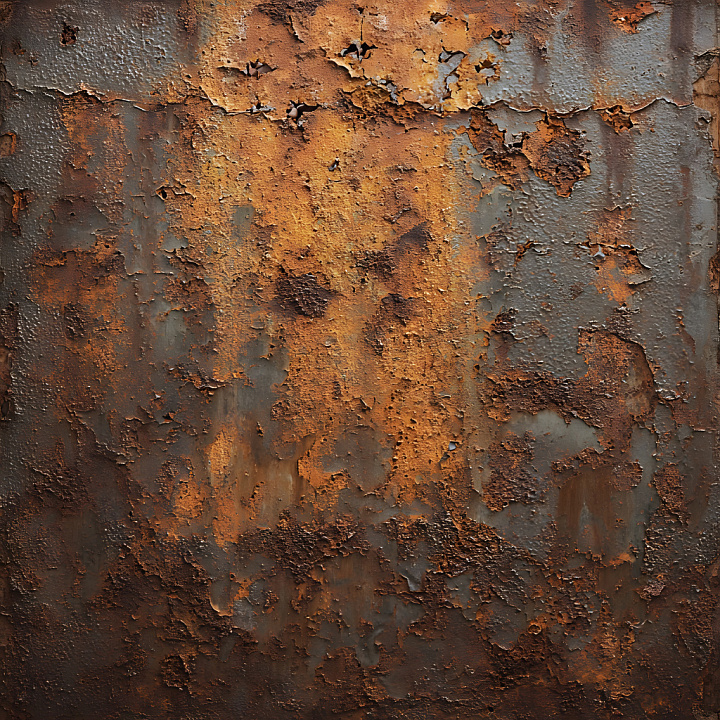 Rust of Rusted Metal with Cracked and Peeling Paint seamless PBR texture preview