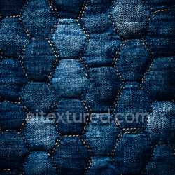 seamless Seamless 3D PBR Denim Fabric Texture Featuring Stitched Hexagonal Patchwork texture 8k free download PBR
