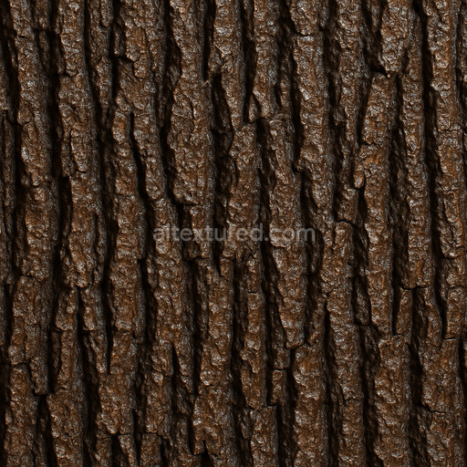 Shiny Oak Bark Texture Seamless 1024X1024