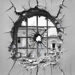 seamless Seamless 3D Cracked Plaster Texture with Circular Hole and Jagged Fractures texture 8k free download PBR