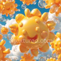 seamless Seamless 3D Inflated Spiky Sunny Texture in Bright Yellow texture 8k free download PBR