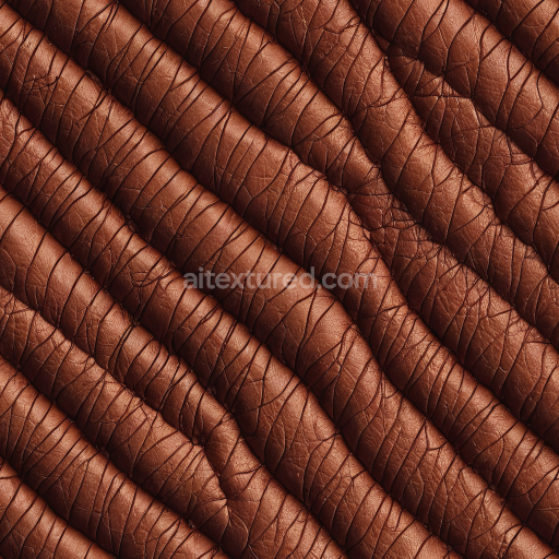 Seamless 3D cracked brown leather PBR texture with deep wrinkles and folds