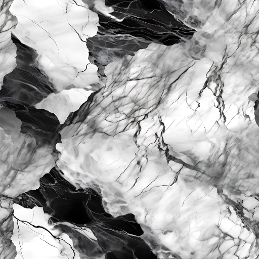 Black and White Marble PBR Texture with Bold Veins and Polished Finish seamless Marble PBR texture