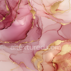 seamless Seamless 3D Alcohol Ink PBR Texture Featuring Pink Hues and Luxurious Gold Veining texture 8k free download PBR