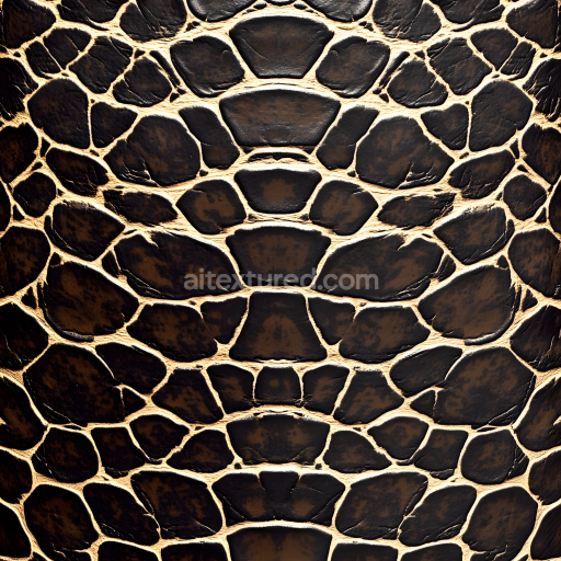 Seamless 3D PBR Texture of Dark Reptilian Skin with Rough, Tiled Scales