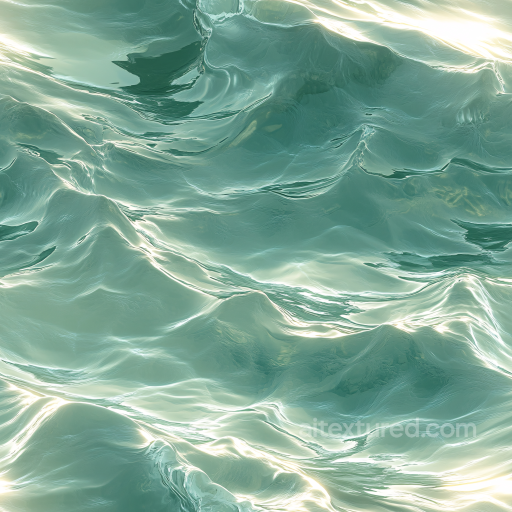 Stylized Ocean Water Texture With Smooth Luminous Waves seamless Water PBR texture