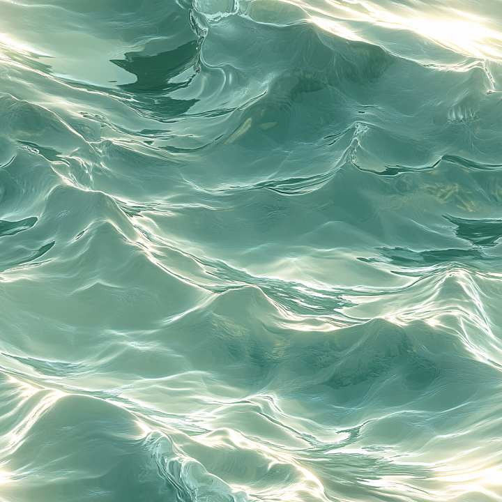 Stylized Ocean Water With Smooth Luminous Waves seamless PBR texture preview