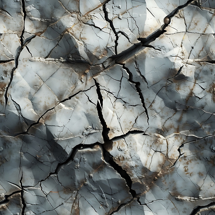 Cracked Plaster With Deep Fractures And Worn Surface seamless PBR texture preview