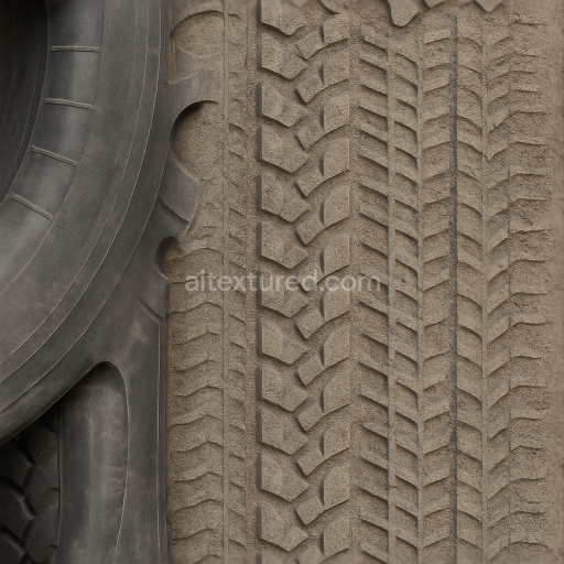 Seamless 3d texture pbr 8k heavy vehicle tire tire sidewall mark tire track overlay tire print repeat