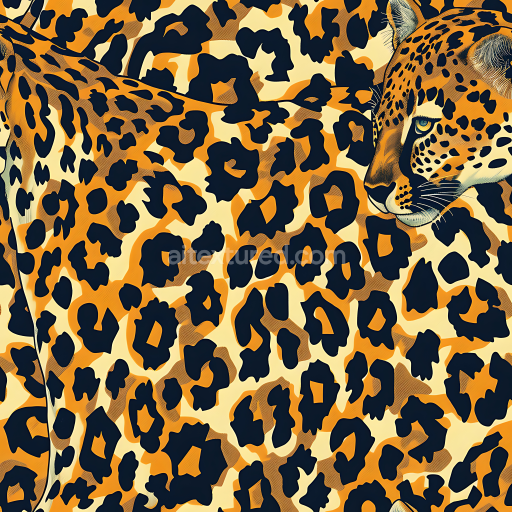 Seamless 3D Leopard Print Camouflage PBR Texture with Stylized Animal Pattern and Warm Earth Tones
