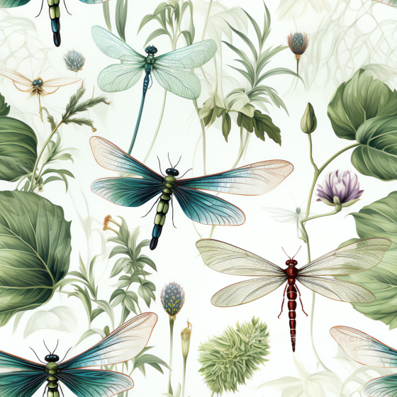 Featuring Detailed Dragonfly Wings and Botanical Design Dragonfly texture preview