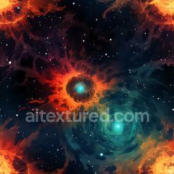 seamless Seamless 3D Space PBR Texture Featuring Fiery Nebula Explosions and Spiraling Cosmic Vortex texture 8k free download PBR