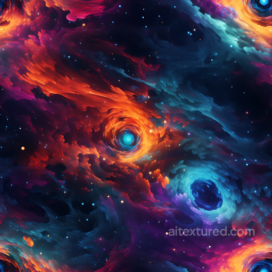 Space PBR Texture Featuring Vivid Cosmic Nebulae and Glowing Vortexes Star, space, planets texture preview