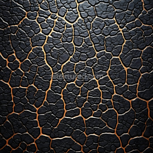 Seamless 3D Skin PBR Texture Featuring Deep Cracked and Burnt Surface with Rough Organic Details