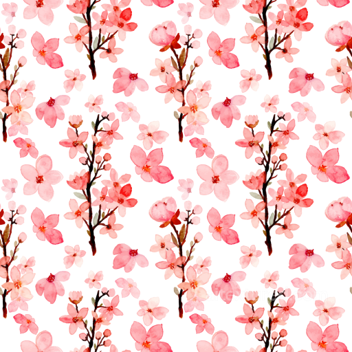 Pink Flower Texture of Pink Watercolor Flower Pattern seamless Pink Flower PBR texture
