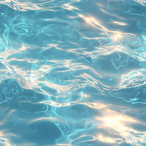 Water PBR Texture of Transparent Shallow Water with Subtle Waves and Light Reflections seamless Water PBR texture
