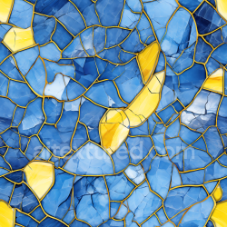 seamless Seamless 3D Blue and Yellow Marble Mosaic PBR Texture with Gold Veins texture 8k free download PBR