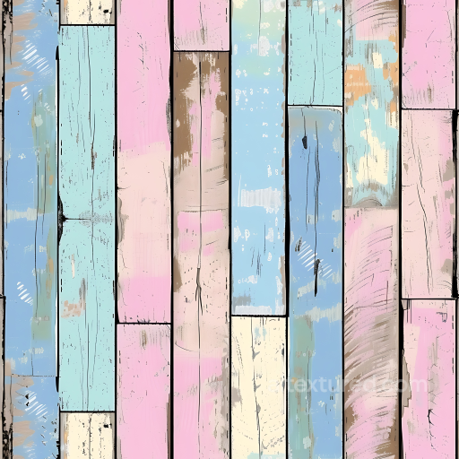 Pastel Painted Weathered Wood Planks Seamless Texture with Distressed Finish seamless Wood PBR texture