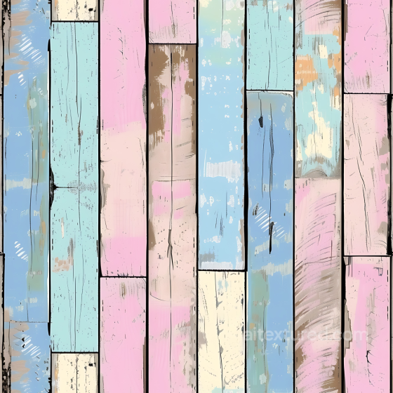 Pastel Painted Weathered Wood Planks Seamless Texture with Distressed Finish Wood texture preview