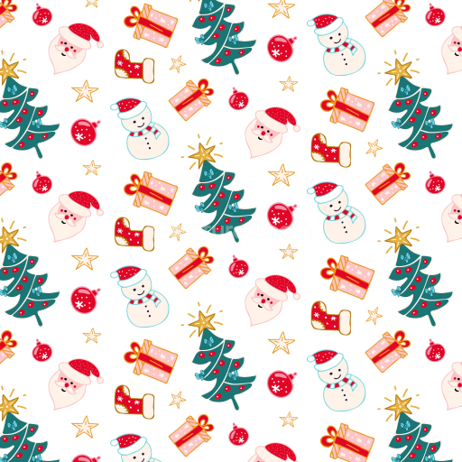 Seamless 3D PBR Texture of Festive Christmas Digital Paper Pattern