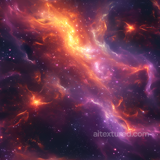 Space PBR Texture Featuring Vibrant Glowing Nebula and Starfield seamless Star, space, planets PBR texture