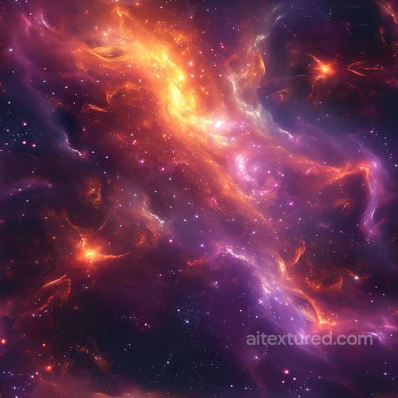 Space PBR Texture Featuring Vibrant Glowing Nebula and Starfield Star, space, planets texture preview
