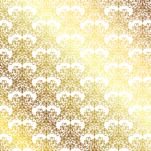 White & Gold Texture of White Background with Gold Ornamental Filigree Pattern seamless White & Gold PBR texture