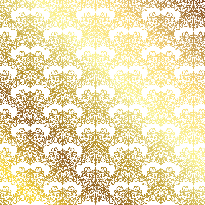 White & Gold of White Background with Gold Ornamental Filigree Pattern seamless PBR texture preview