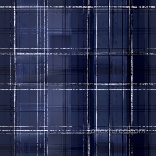 Seamless 3D PBR Metallic Plaid Pattern Texture with Blue and White Lines texture preview