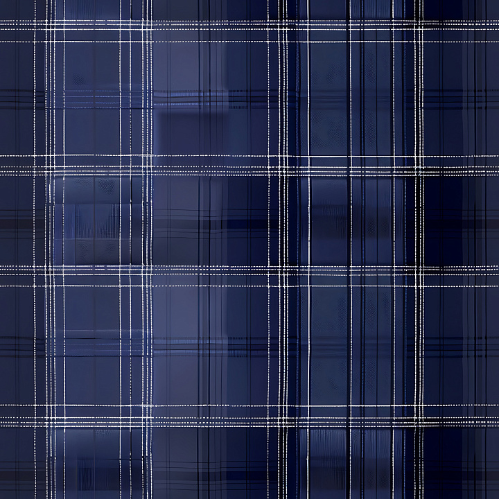 Dark Blue Plaid Fabric with White Stripes seamless PBR texture preview