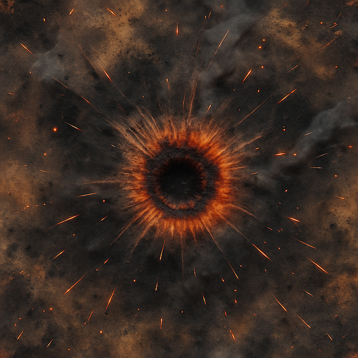 Showing Shockwave With Scorch Marks And Blast Crater From Expl… seamless PBR texture preview