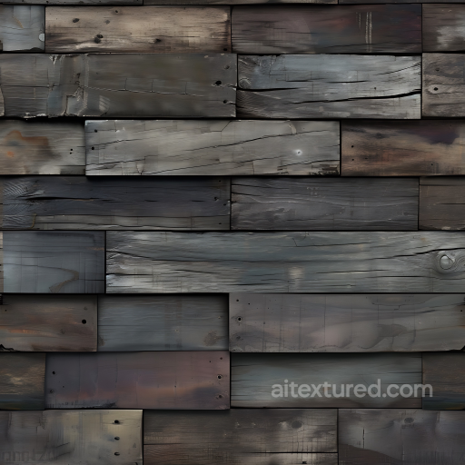 Weathered Dark Wood Planks Seamless Texture with Distressed Finish seamless Wood PBR texture
