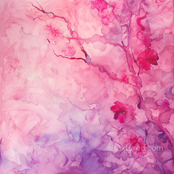 Alcohol Ink PBR Texture Featuring Soft Pink and Purple Floral Swirls Alcohol ink texture preview