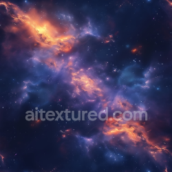 seamless Seamless 3D Space PBR Texture Featuring Fiery Orange Nebula Clouds and Deep Blue Starfield texture 8k free download PBR