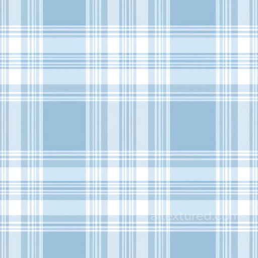 Seamless 3D PBR Texture of Soft Blue and White Classic Plaid Pattern texture preview