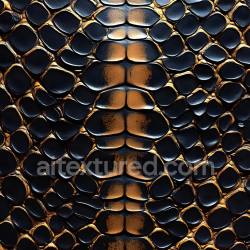 seamless Seamless 3D Reptile Skin PBR Texture Featuring Black and Gold Detailed Scales texture 8k free download PBR