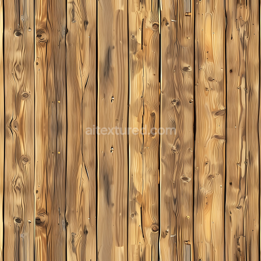 Seamless 3D Rustic Pine Wood Planks PBR Texture with Knots and Grain