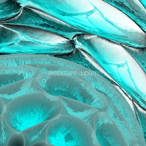 Seamless Turquoise Cracked Glass PBR Texture for 3D Use