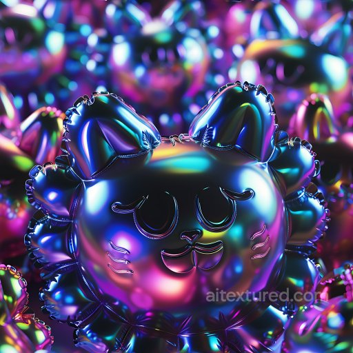 Inflated PBR Texture of Multicolored Reflective Metallic Balloons with Curved Seams seamless Inflated PBR texture