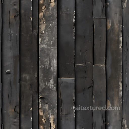 Weathered Charred Wood Planks Seamless Texture with Cracked Finish seamless Wood PBR texture
