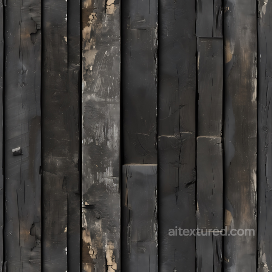 Weathered Charred Wood Planks Seamless Texture with Cracked Finish Wood texture preview