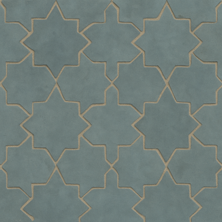 Of Matte Glazed Handmade Decorative Moroccan Tile With Geometr… seamless PBR texture preview