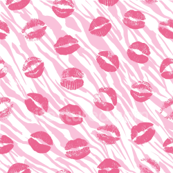 seamless Seamless 3D PBR Texture Featuring Pink Lipstick Kiss Prints on Zebra Stripes texture 8k free download PBR