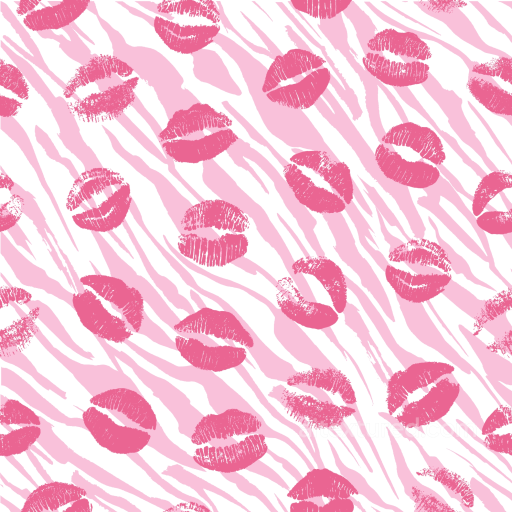 Featuring Pink Lipstick Kiss Prints on Zebra Stripes seamless Baby girl  PBR texture