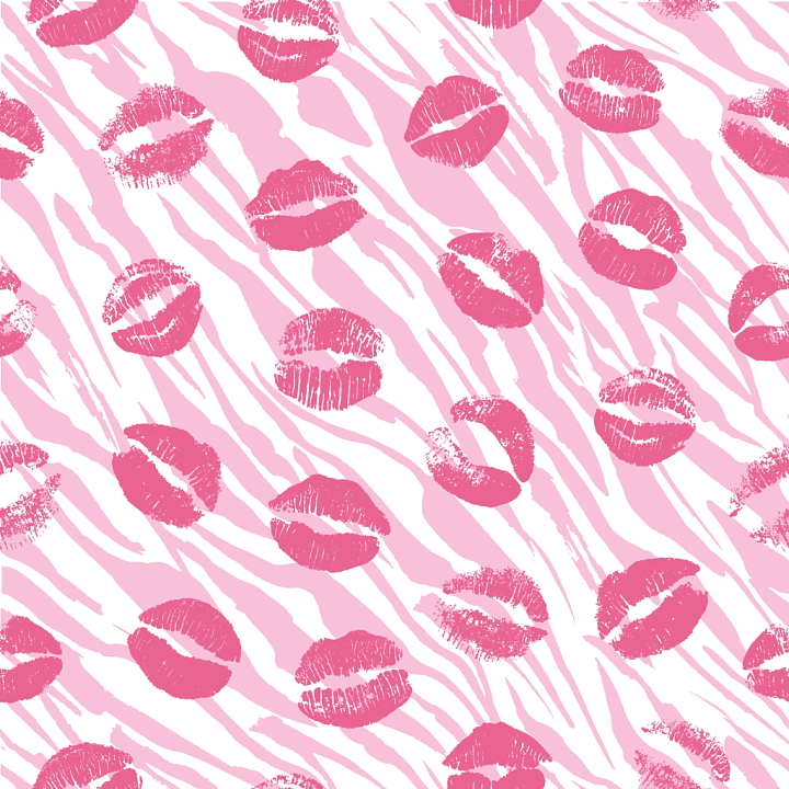 Featuring Pink Lipstick Kiss Prints on Zebra Stripes seamless PBR texture preview