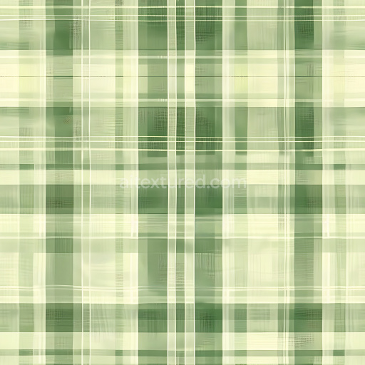 Seamless 3D PBR Texture of Soft Green and Beige Plaid Fabric Pattern