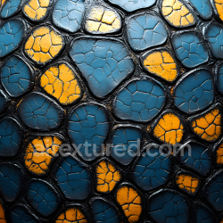 seamless Seamless 3D Reptilian Skin PBR Texture with Cracked Scales in Blue and Orange texture 8k free download PBR